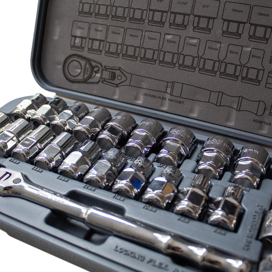 JUEGO DADOS CROMADOS PASS-THRU C-3/8 DE 8 A 9MM 22 PCS