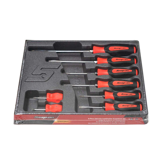 JUEGO DESTORNILLADORES PLANO/ PHILLIPS CROMADO 8 PCS ROJO