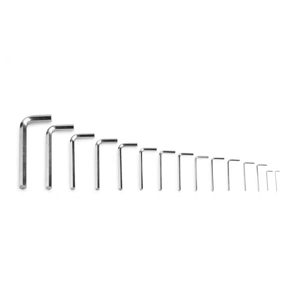 Kit de Llaves Hexagonales en L Zinc - 15 Piezas